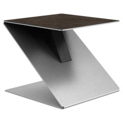 Lombard Side Table Made in Portugal By Porus Studio Stainless Steel Wood