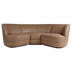 Lombard Street Sofa by Yabu Pushelberg in Beige Leather