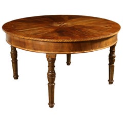 Italienischer Lombard-Venezianischer ausziehbarer Tisch aus Nussbaum, Italien, 19. Jahrhundert