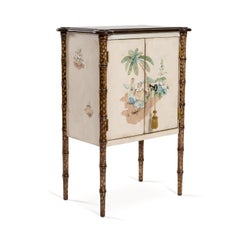 Table de nuit Lombardia en bambou avec design Chinoiserie
