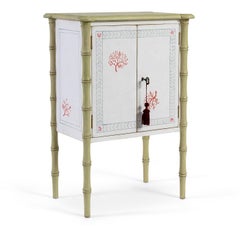 Lombardia Bamboo with Coral Motifs Nightstand