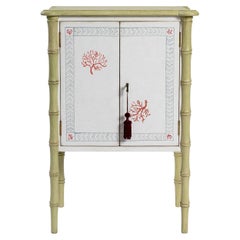 Lombardia Bamboo with Coral Motifs Nightstand
