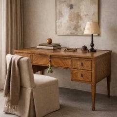 Late 18th Century French Louis XVI Inlaid Writing Desk with Parquetry Medallion