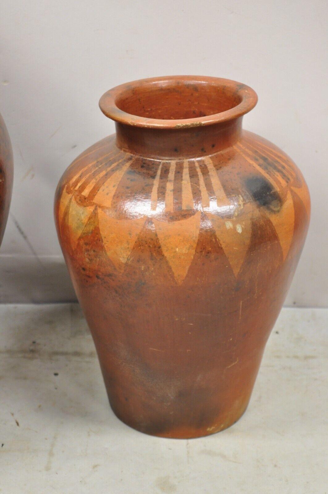 Lombok Crafts Indonesian Terracotta Clay Pottery Graduating Pot Jugs- Set of 3 For Sale 4