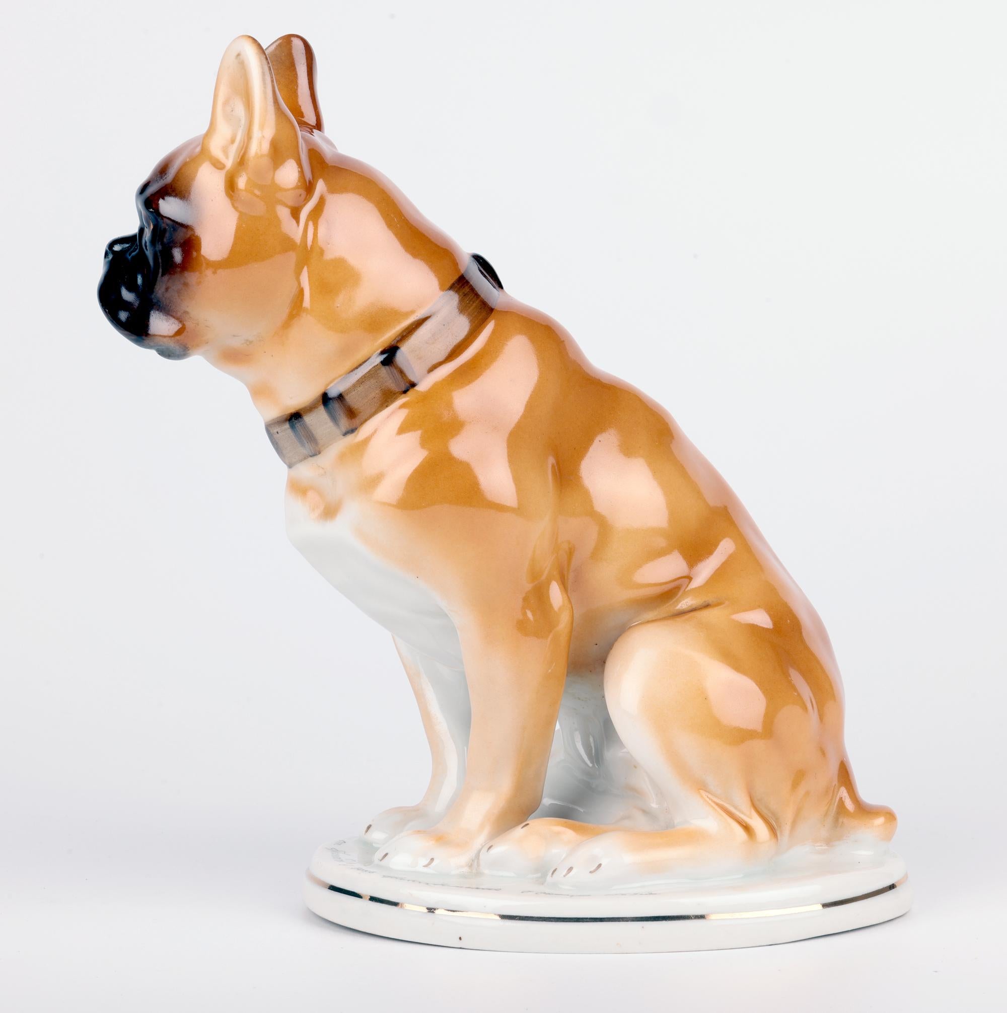 Lomonosov Porcelain Figur einer Bulldogge, handbemalt, Mitte des Jahrhunderts im Angebot 7