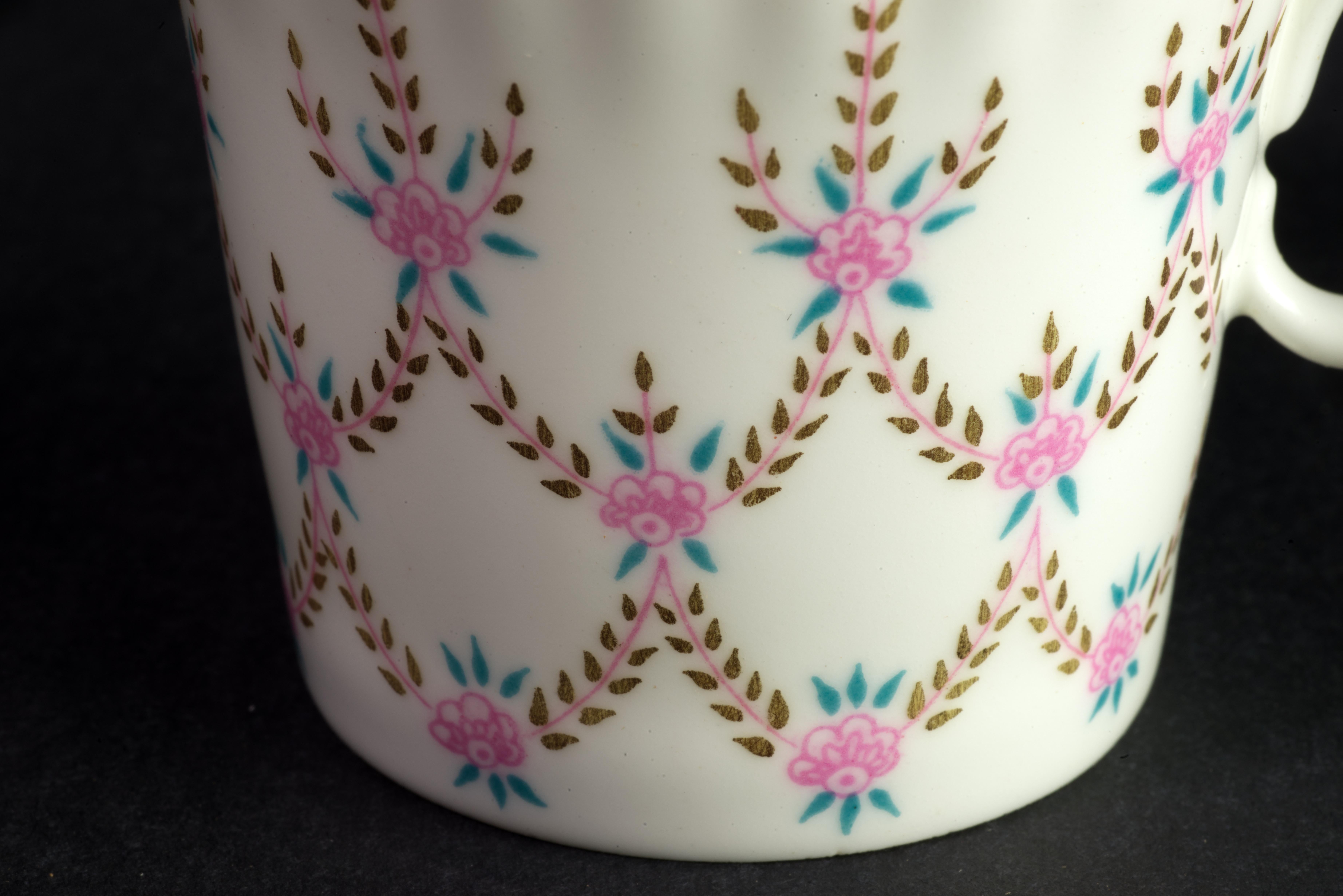Lomonosov Porcelain Cup and Saucer Set, Teal, Pink, and Gold 4