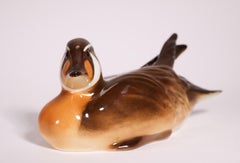 Lomonosov Porcelain Duck Bird Figurine, Hand-painted, 1986-1992