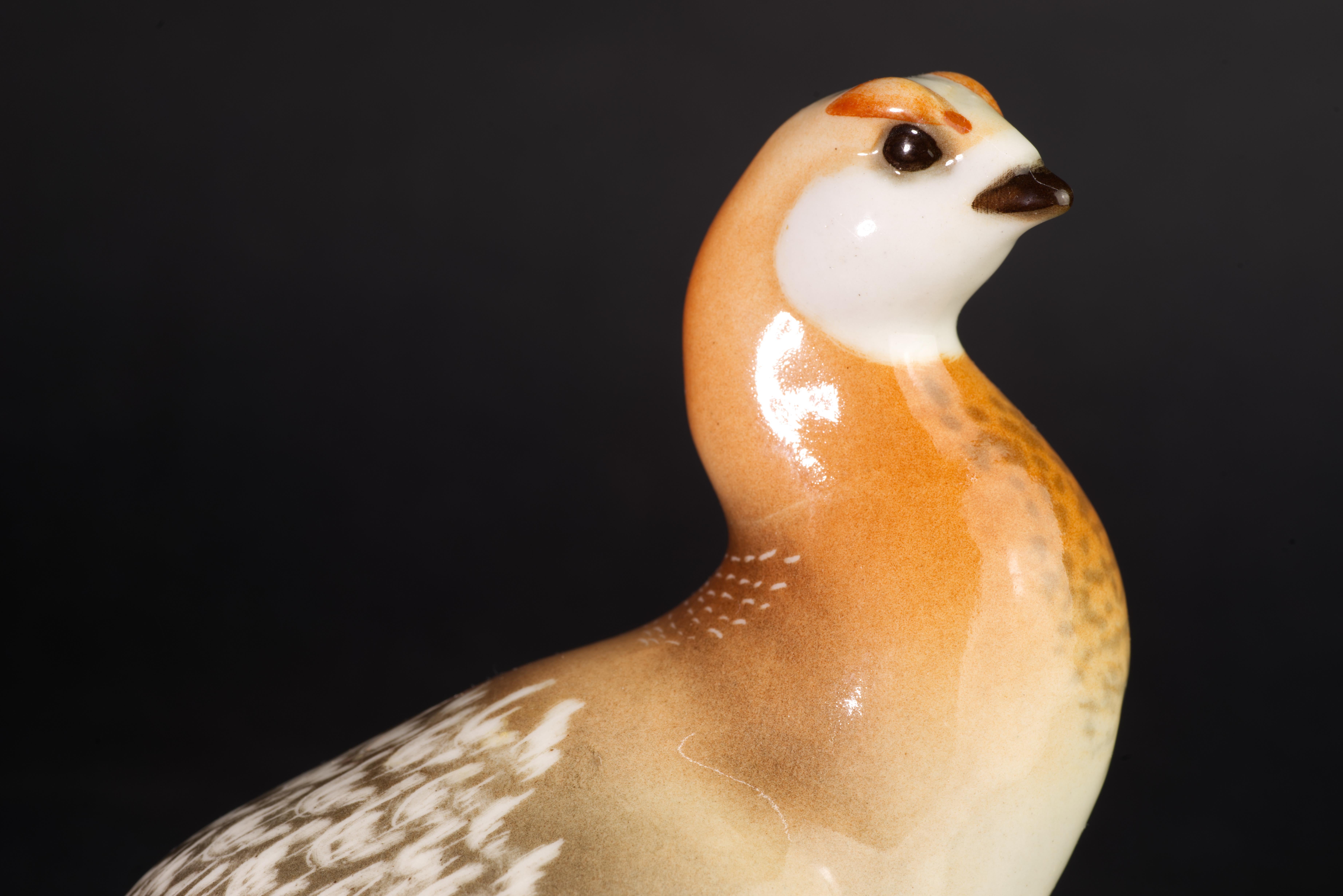 Late 20th Century Lomonosov Porcelain Grouse Bird Figurine, Handpainted, 1986-1992 For Sale