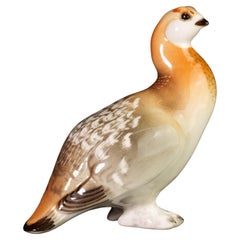 Lomonosov Porcelain Schneehuhn-Vogelfigur, handbemalt, 1986-1992