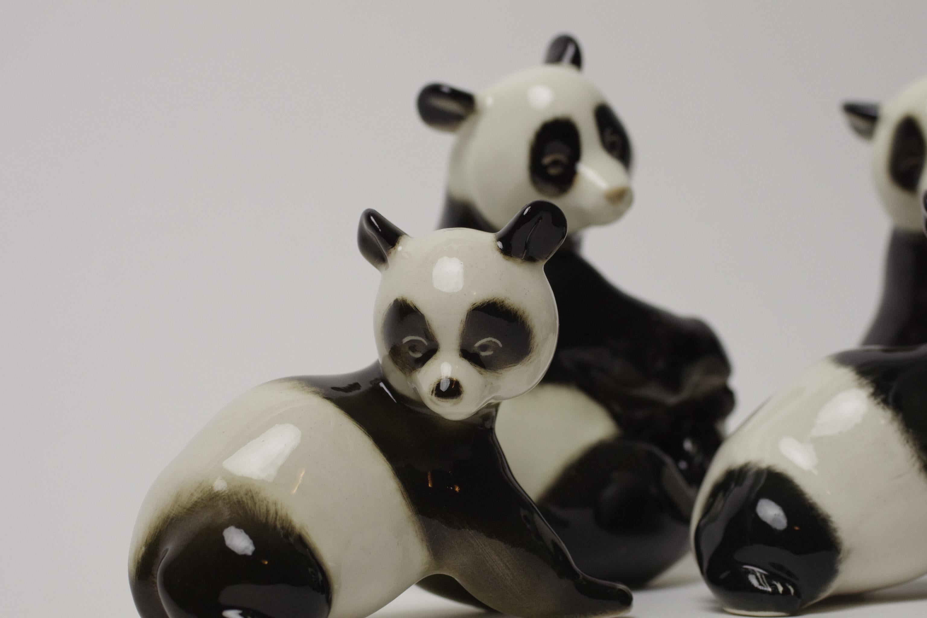 20ième siècle Pandas en porcelaine de Lomonosov en vente