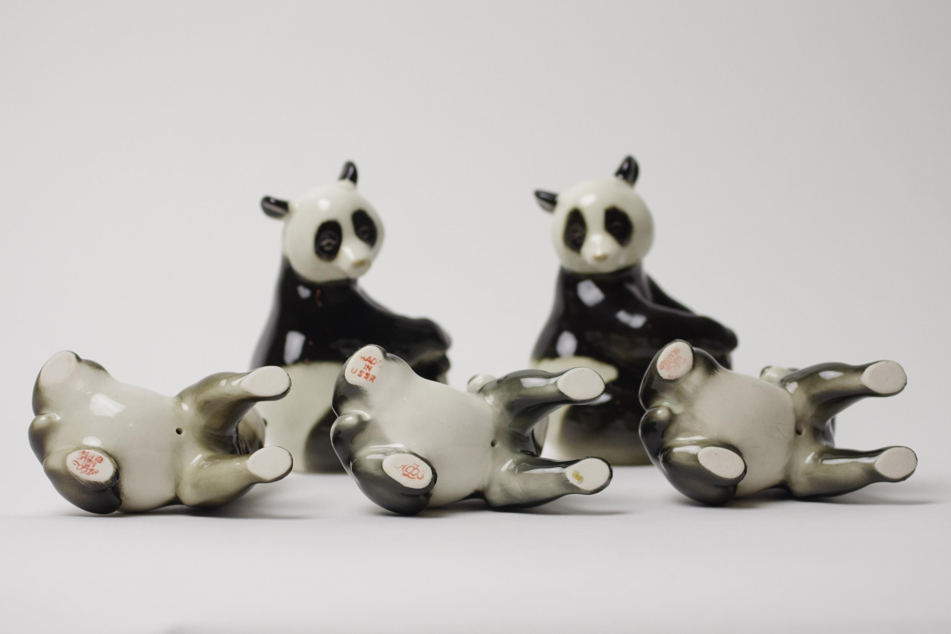 20th Century Lomonosov Porcelain Pandas For Sale