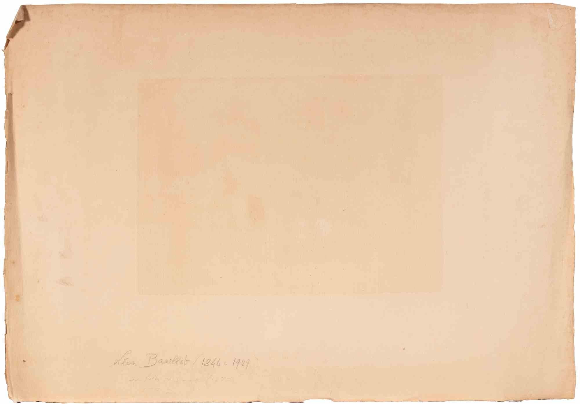 Un Verger au Printemps - Etching by Léon Barillot - Late 19th Century For Sale 1