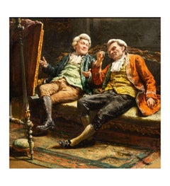 Léon BRUNIN (1861 - 1949)+Oil on panel,  Art collectors