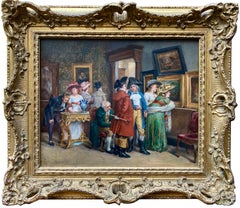 'Enjoying the Collection' by Léon Dansaert ( 1830 – 1909 ) Belgian – French