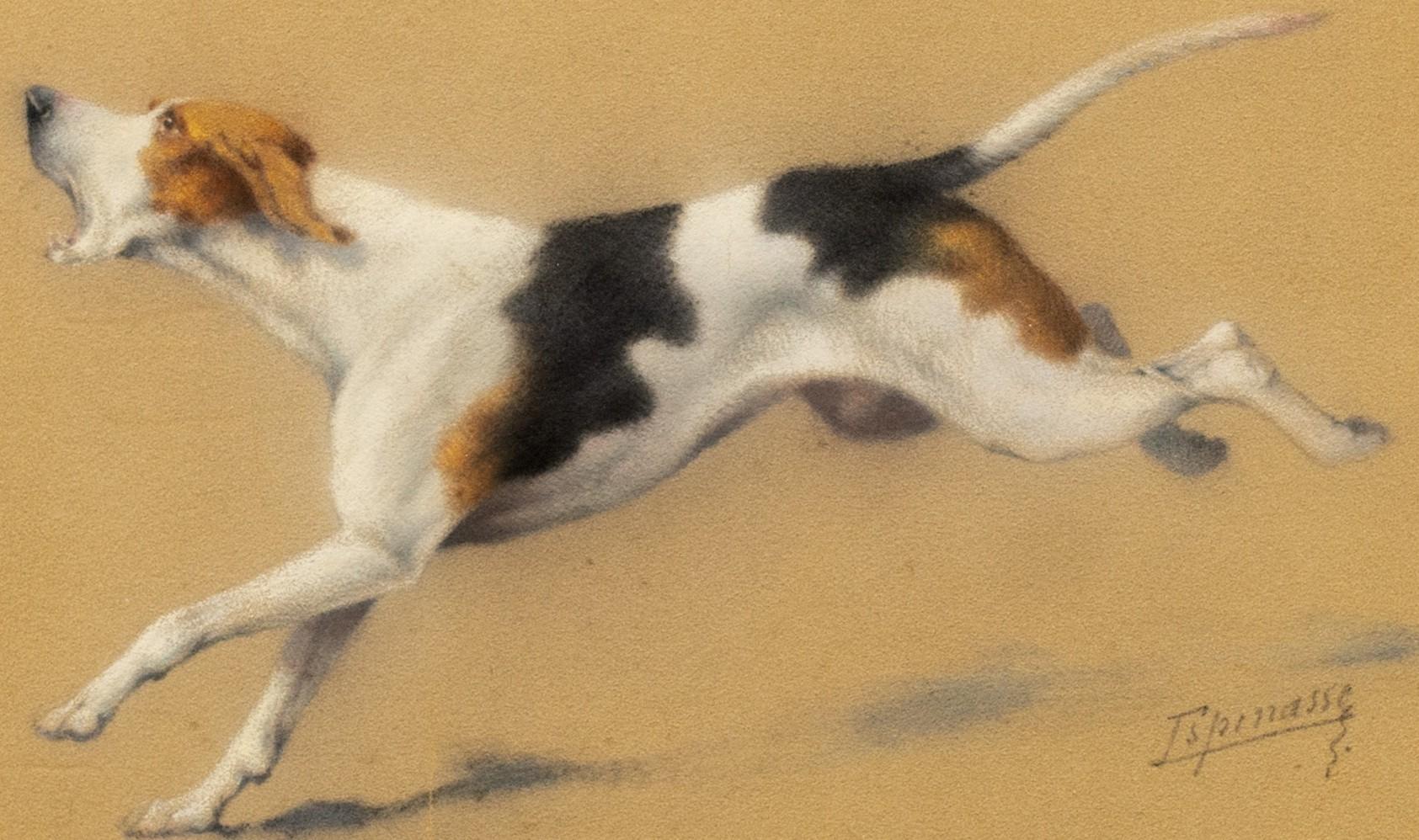 Étude d'un chien d'arrêt à la course par Léon Espinasse (français 19e/20e) en vente 2