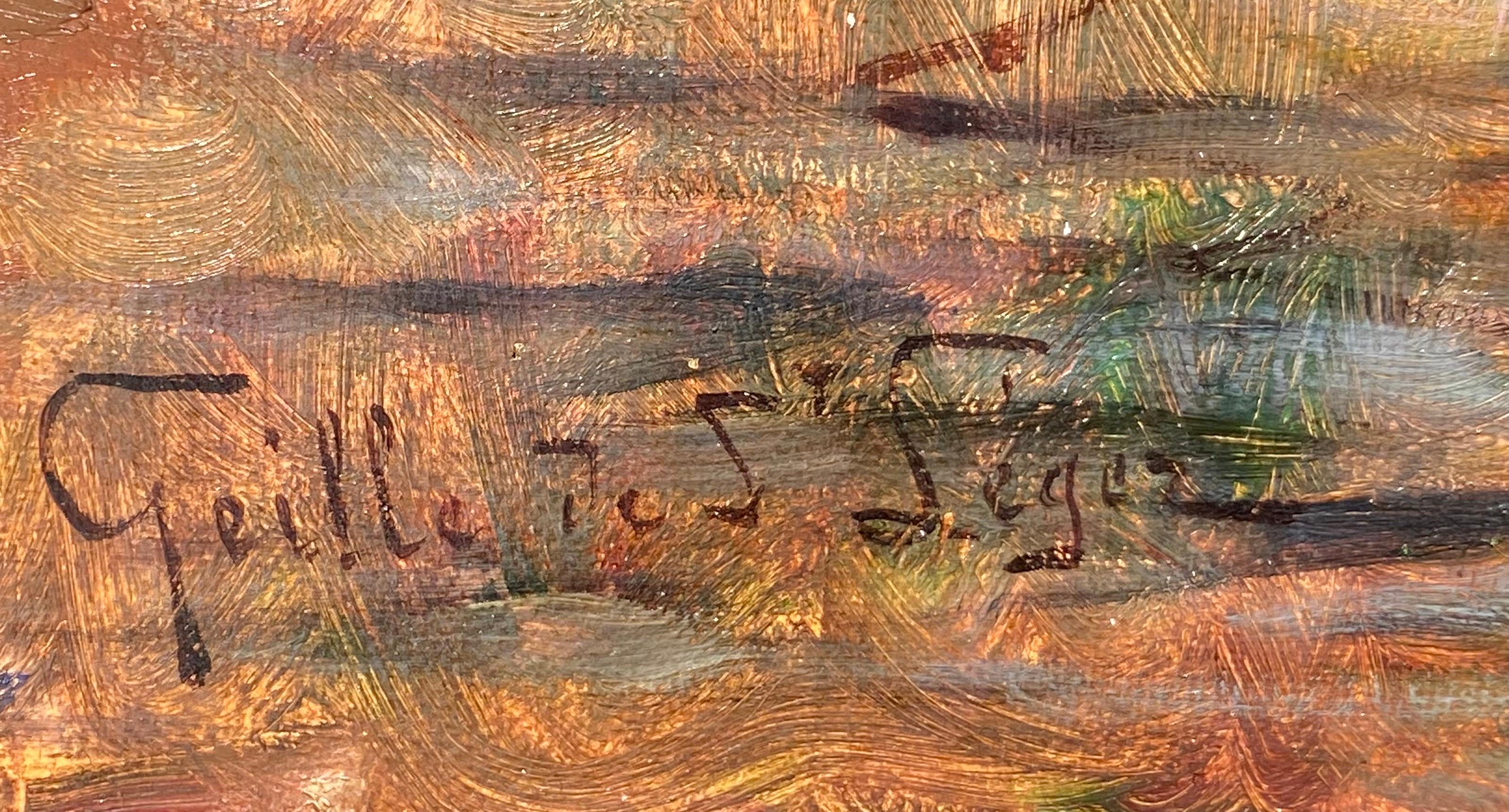 Peinture impressionniste française du XIXe siècle représentant la Méditerranée - Voiliers - Port de voile - Impressionnisme Painting par Léon Geille de Saint-Léger