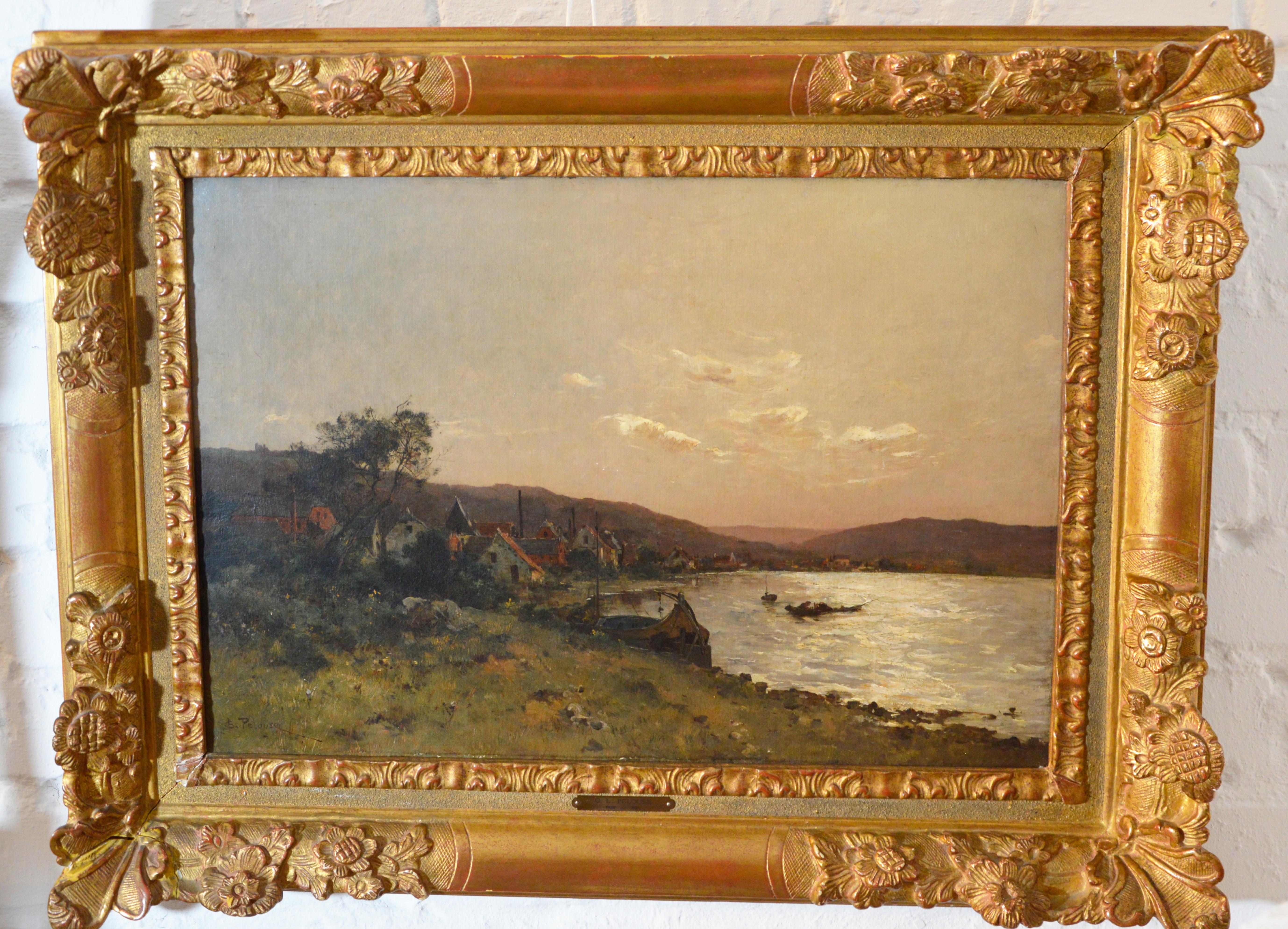 Léon Germain Pelouse (1838-1891), view of the Meuse in Dinant im Angebot 3