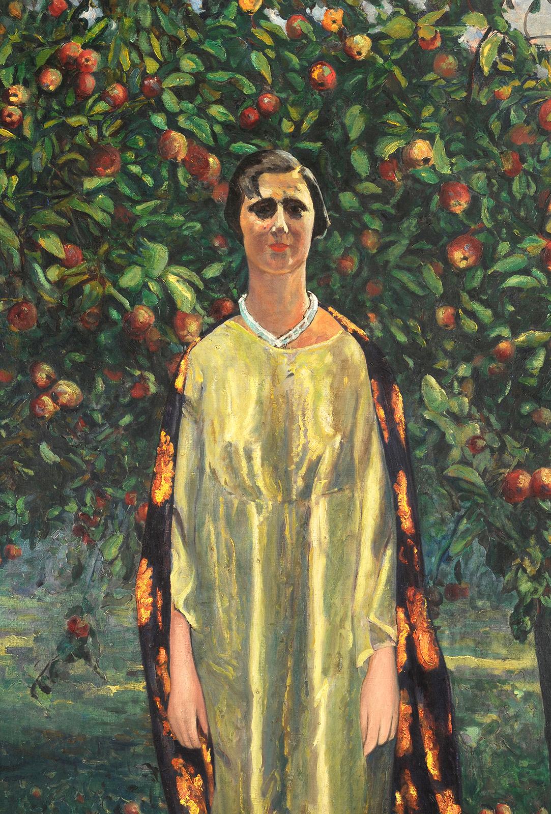 Frauenporträt unter Apfelbäumen (Französische Schule), Painting, von Léon Kamir Kauffmann