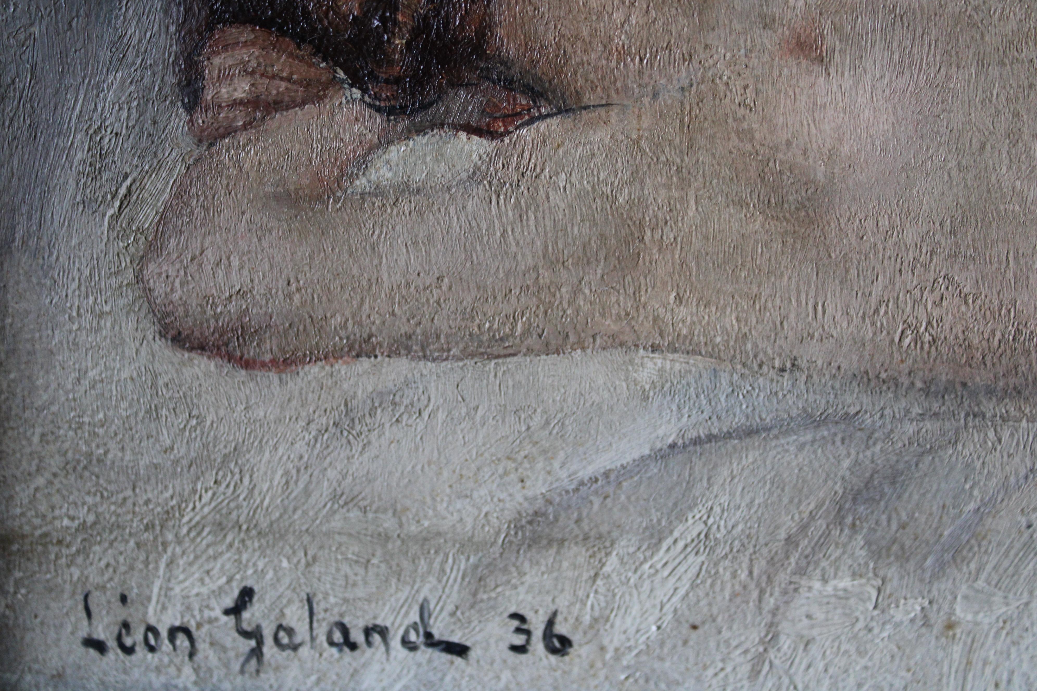 Vintage nude oil painting, reclining nude, French nude, figurative art 1