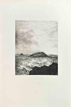 Tombeau de Chateaubriand - Etching by Léon Lhermitte - 1862