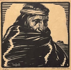 Hopi by Lon Megargee, Original Signed Block Print ca. 1920s