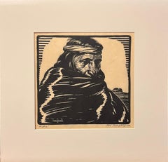 Hopi by Lon Megargee, Original Signed Block Print ca. 1920s