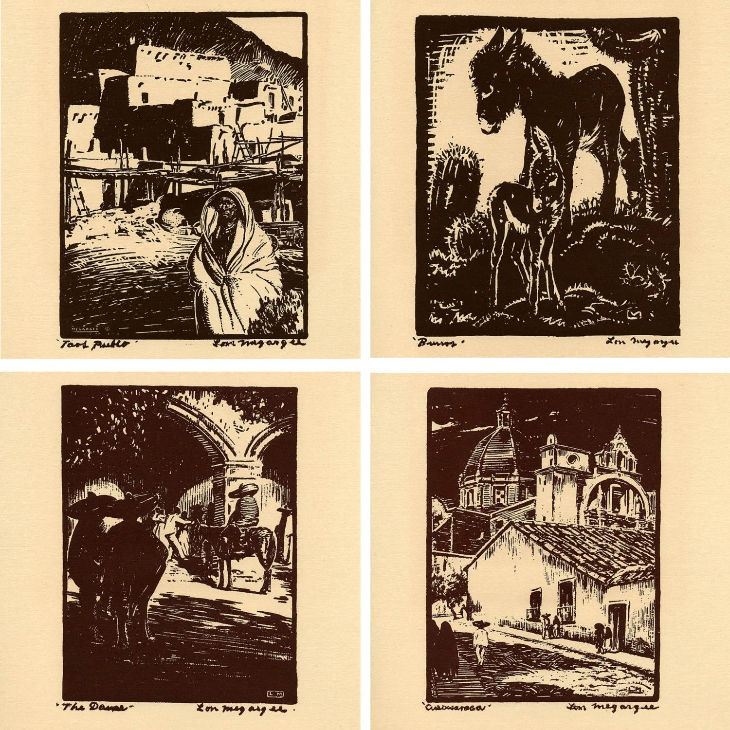 The Cowboy Builds a Loop by  Lon Megargee,  Portfolio of Sixteen Prints 1944 For Sale 3