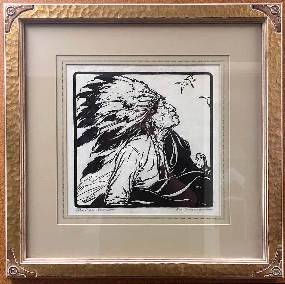 Lon Megargee - Bronc by Lon Megargee, Woodblock Print ca. 1920s with ...