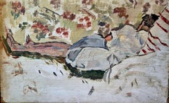 French Mid Century Oil on Board, Interior, The Siesta, Circle of Henri Matisse