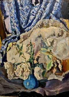 Óleo francés de mediados de siglo sobre tabla, El jarrón azul, Círculo de Henri Matisse