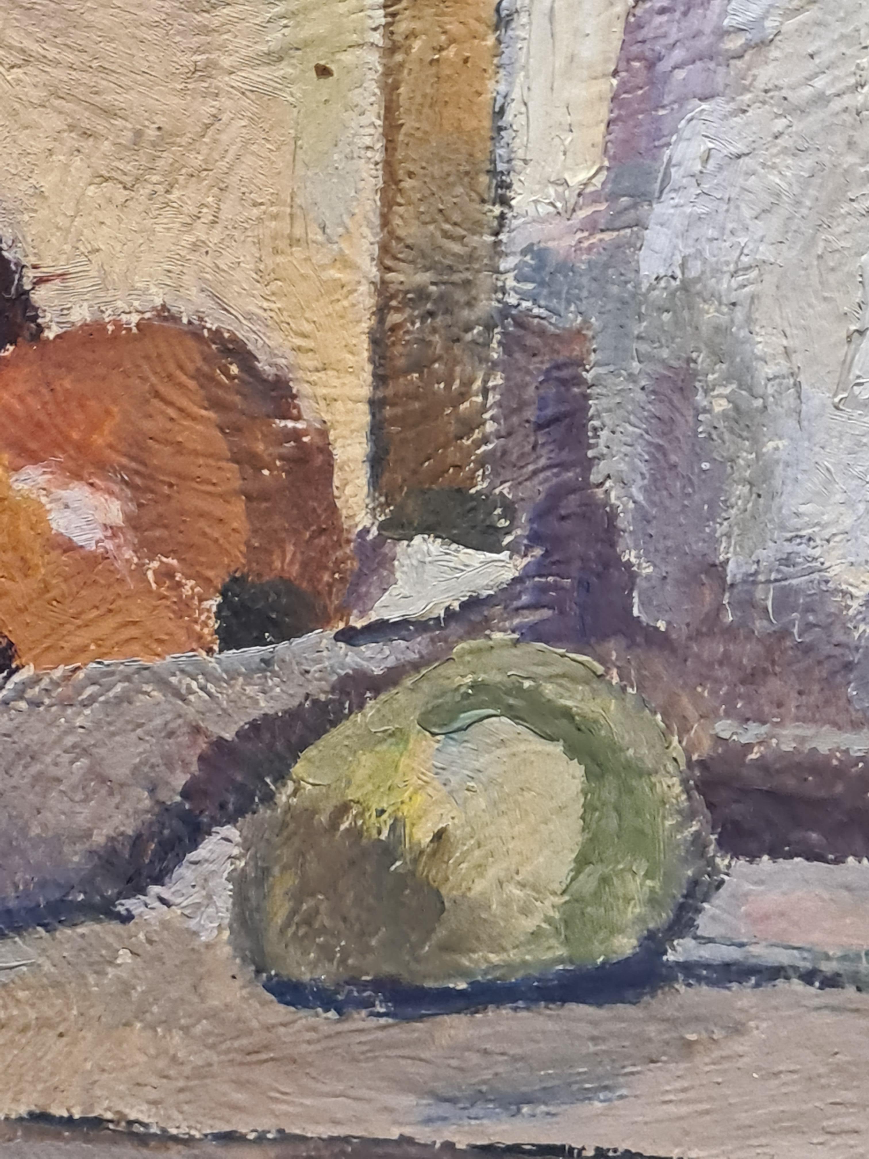 Olio su tavola della metà del secolo scorso, Il vischio, Cerchio di Henri Matisse - Interior Painting Marrone di Léon Nancey