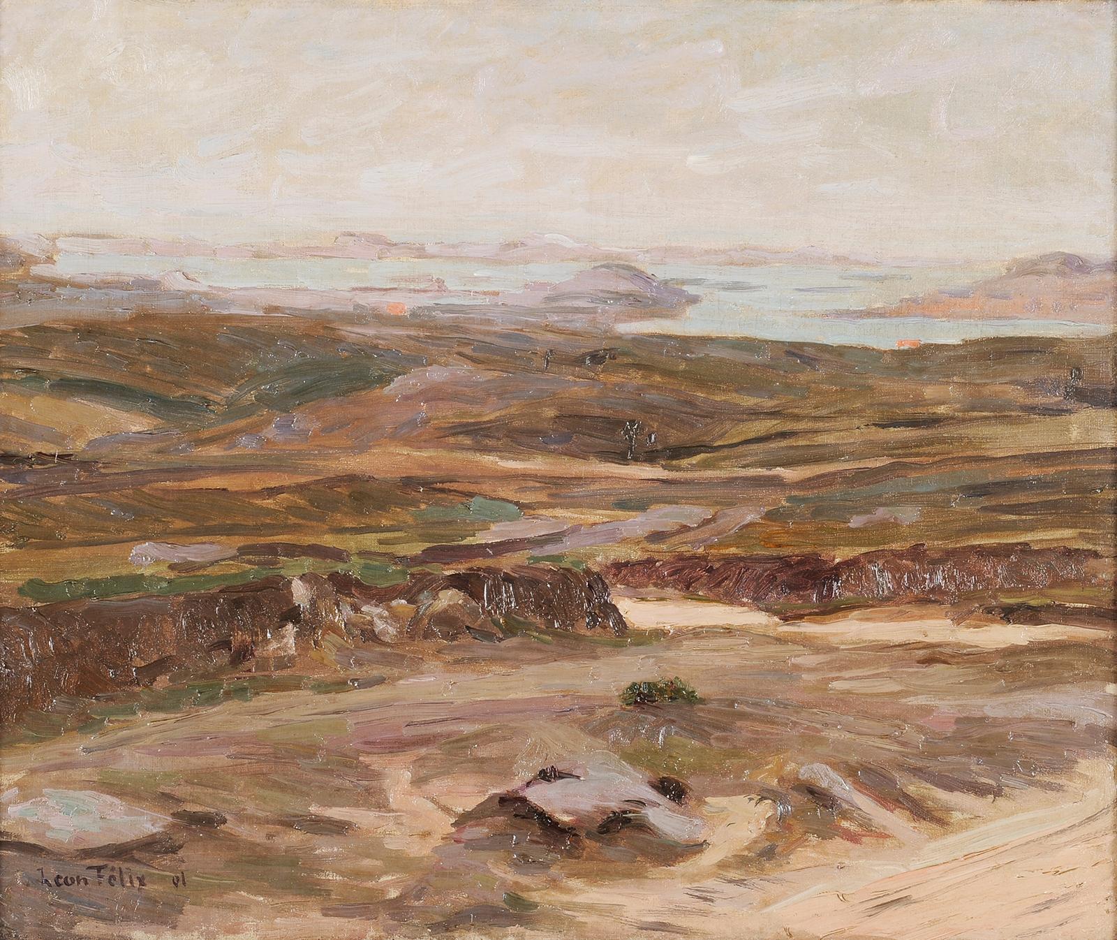 Rochs am Meer bei Ploumanac'h in Côtes d'Armor Bretagne - Frankreich – Painting von Léon-Pierre Félix