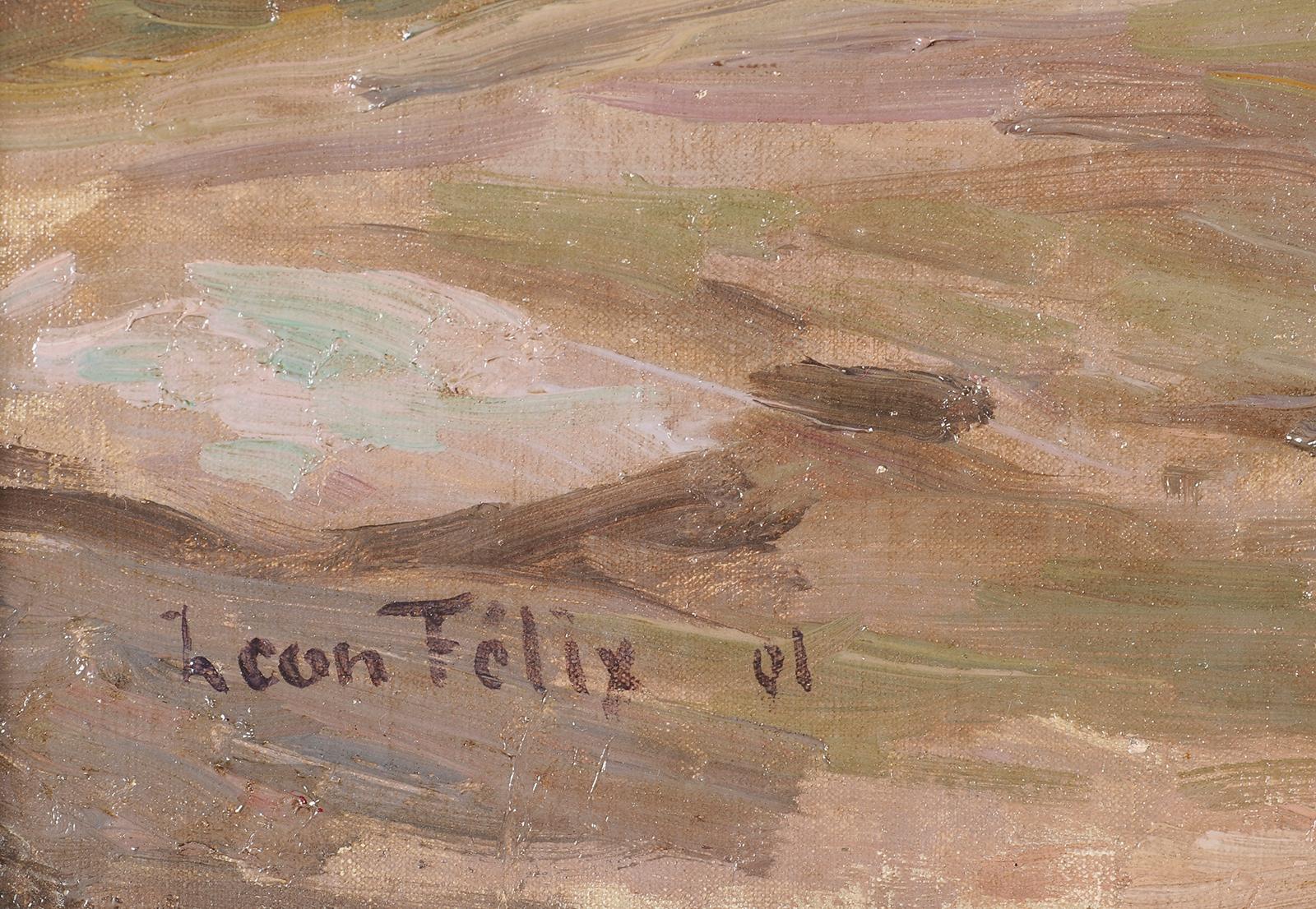 Rochs am Meer bei Ploumanac'h in Côtes d'Armor Bretagne - Frankreich (Braun), Landscape Painting, von Léon-Pierre Félix