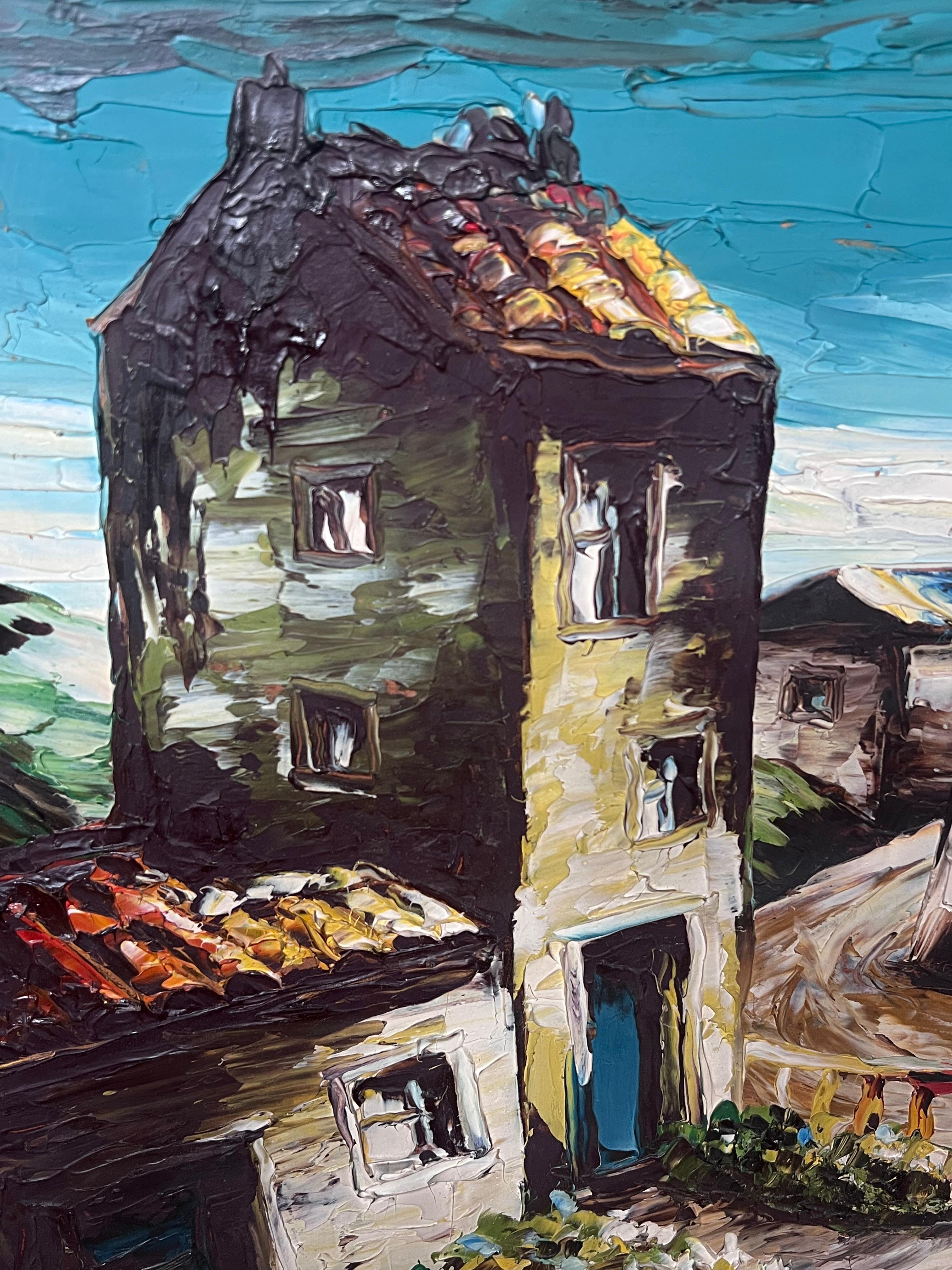 Artiste expressionniste français du 20e siècle Winding Streets in Old Village en vente 2