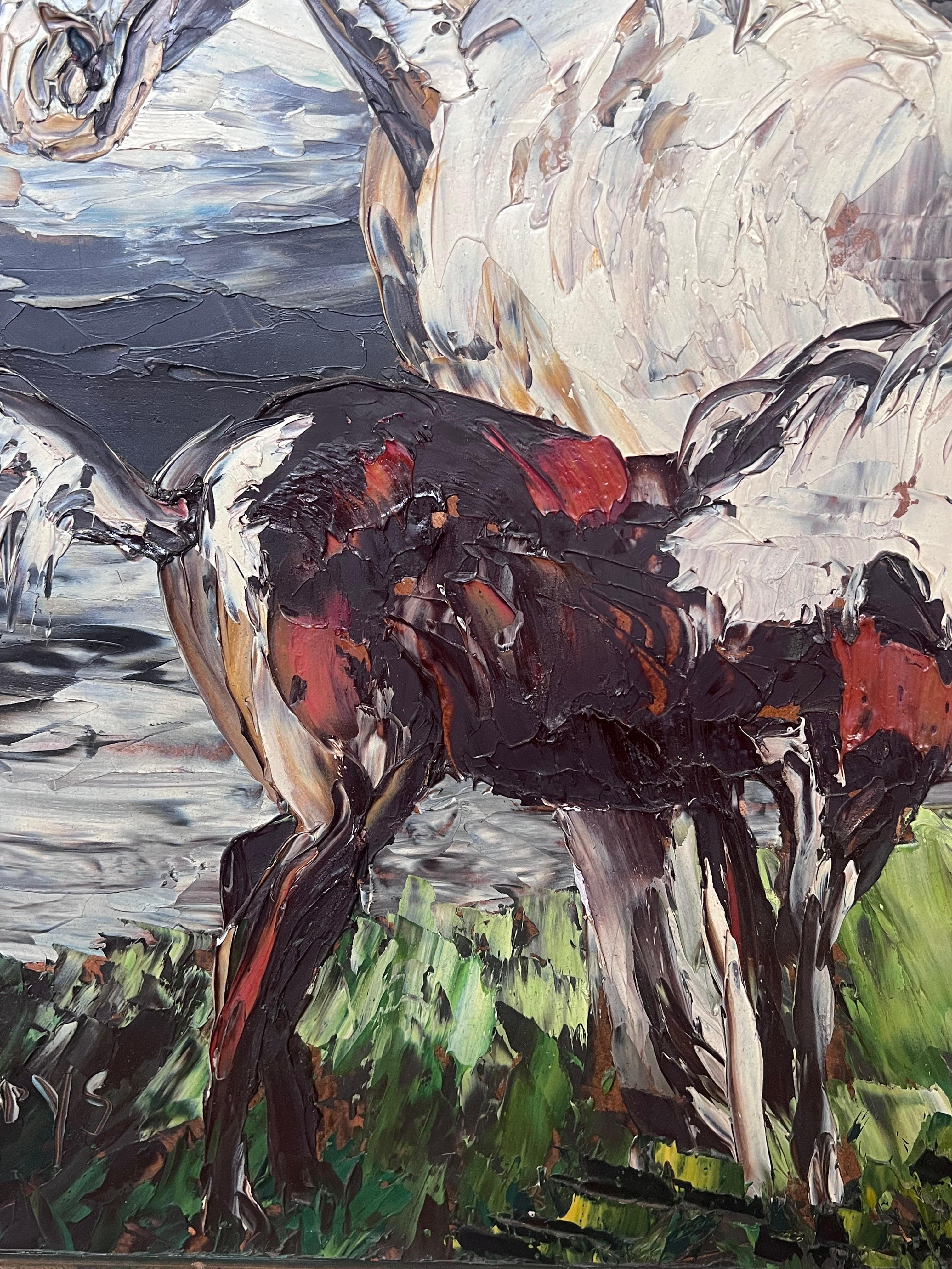 Pferd & Fohlen
signiert von Léon Schwartz -Abrys ( 1905 - 1990) Französische Schule expressionistischer Künstler
Öl auf Karton, ungerahmt 
Pappe: 21,5 x 25,5 Zoll
Provenienz: Privatsammlung, Paris
Condit: sehr guter Zustand

Für weitere