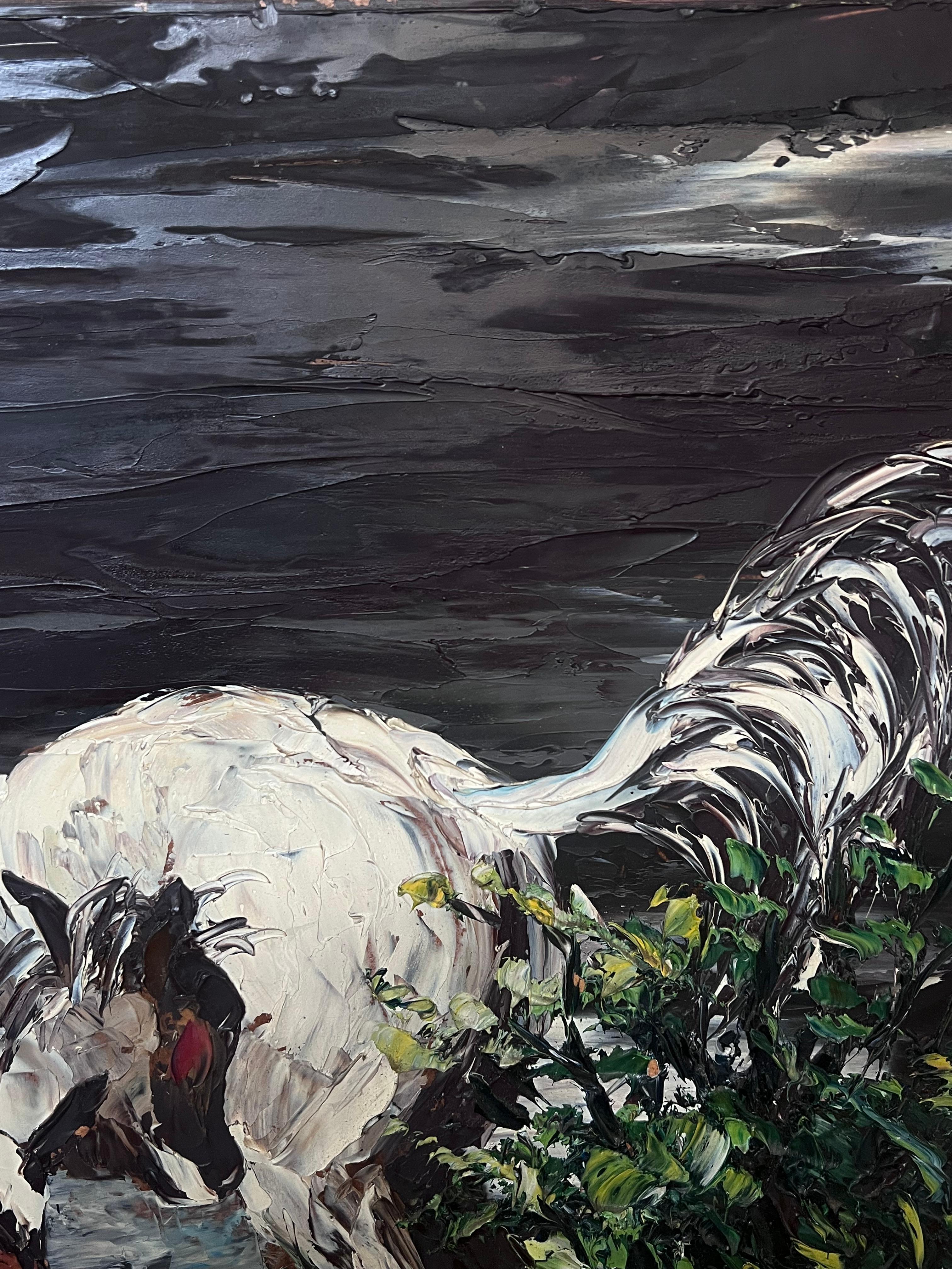 Französischer Expressionist Signiertes Öl Pferd und ihr Fohlen in Landschaft, 20. im Angebot 4