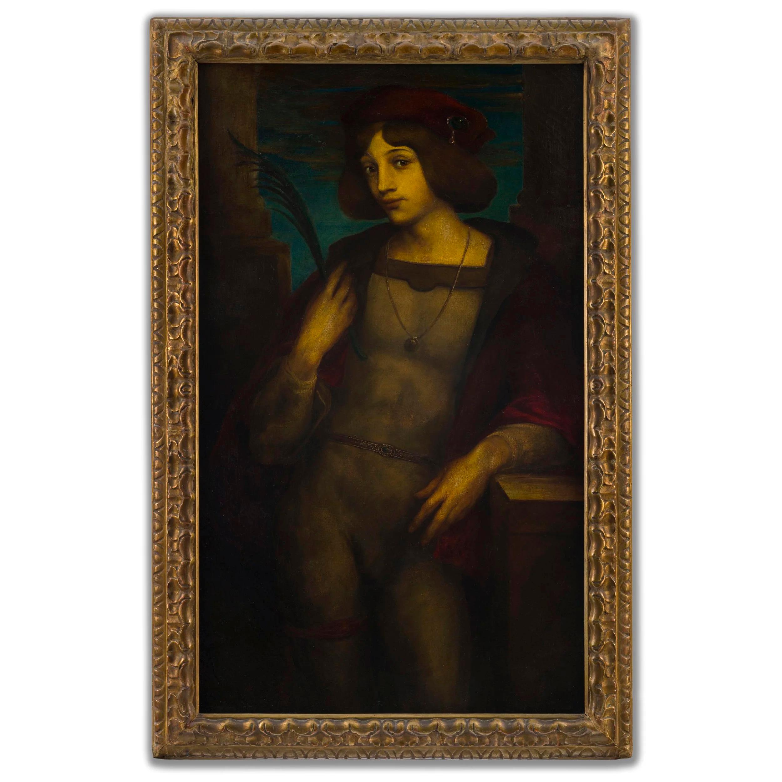 Léonard Sarluis Figurative Painting – Porträt eines jungen Mannes