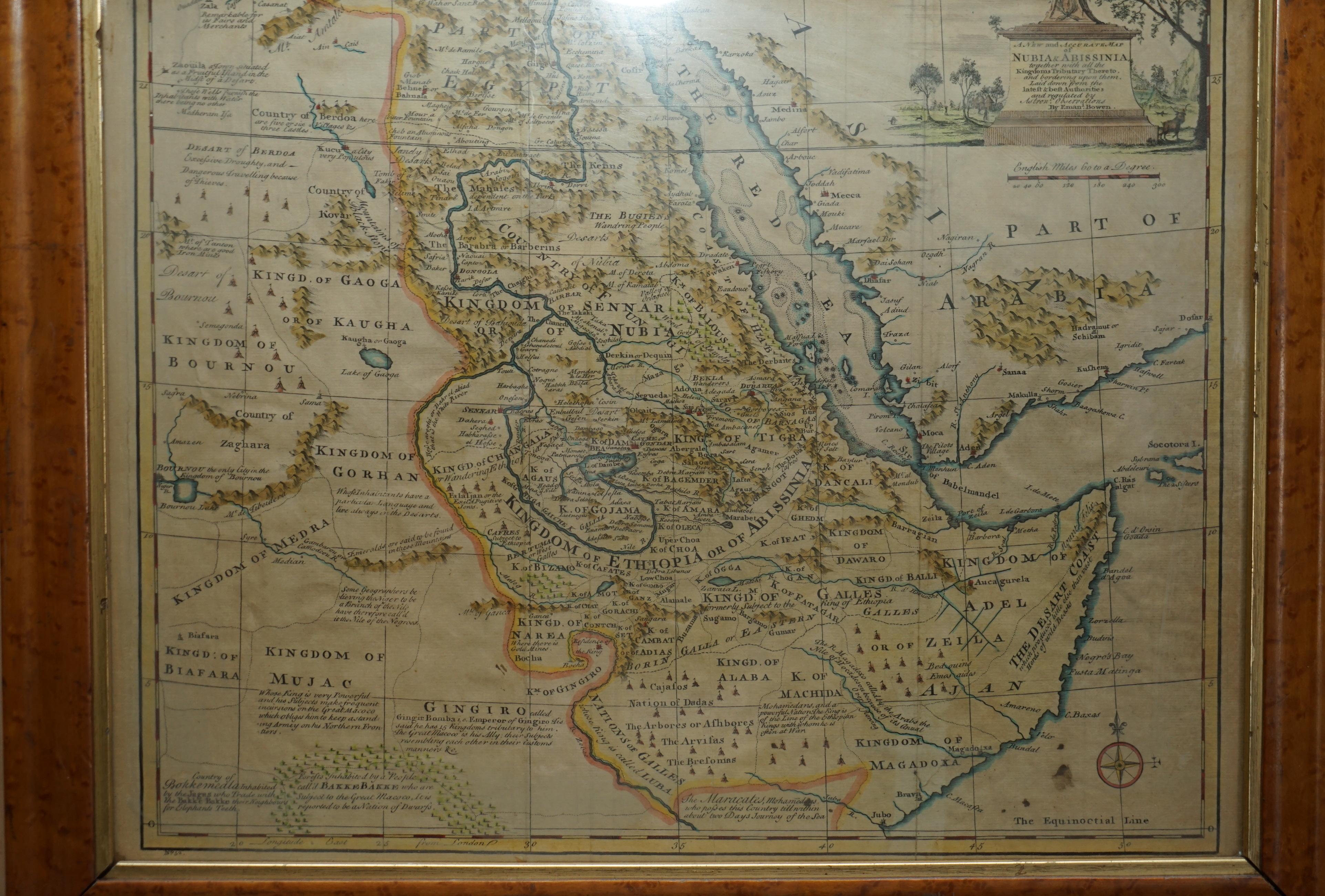 London 1744 Published Watercolour Antique Map of East Africa by Eman Bowen For Sale 5