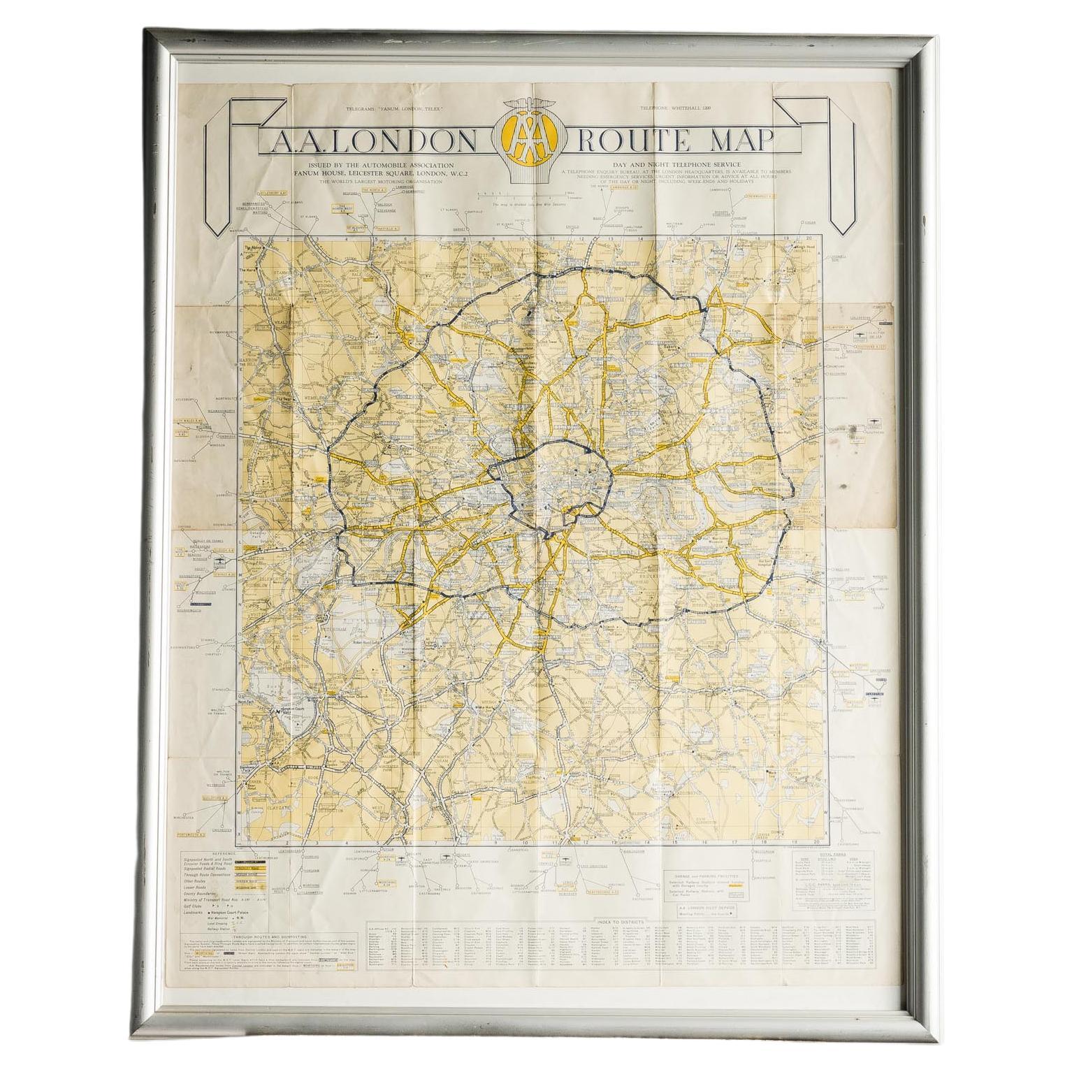 Carte de l'AAA de Londres en vente