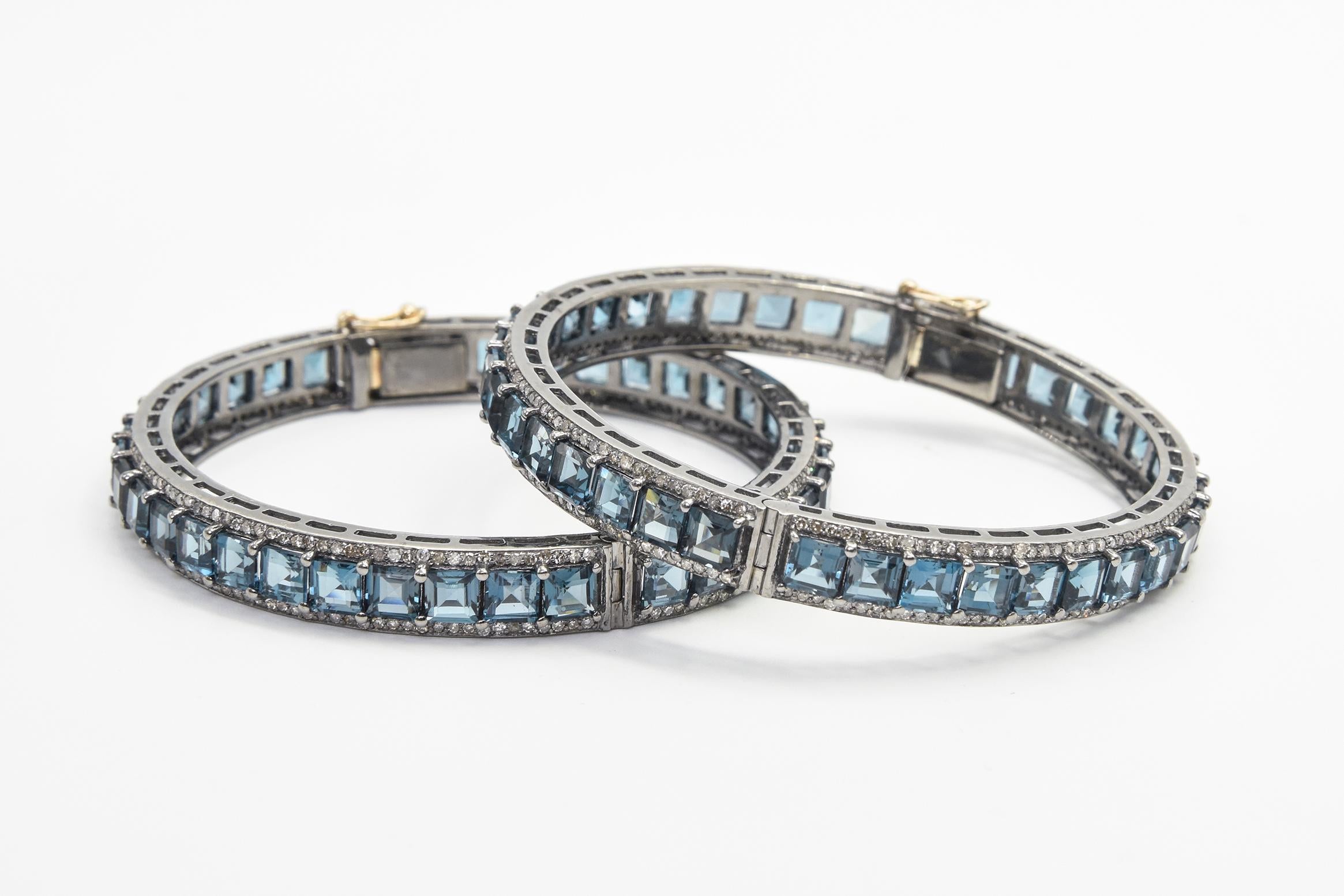 london blue topaz silver bracelet