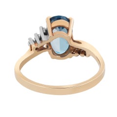 London Blue Topaz And Diamond Ladies Ring 14k Yellow Gold 1.73Cttw