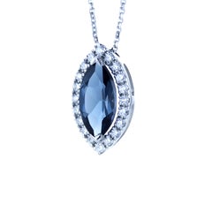 "London" Blue Topaz and Diamonds Necklace