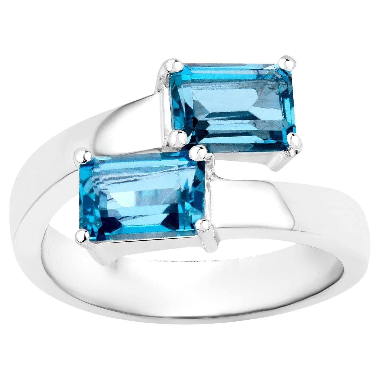 Bague de dérivation London Blue Topaz 2,44 carats en vente
