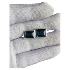 Gemelli con topazio blu di Londra, ottagono 10x14