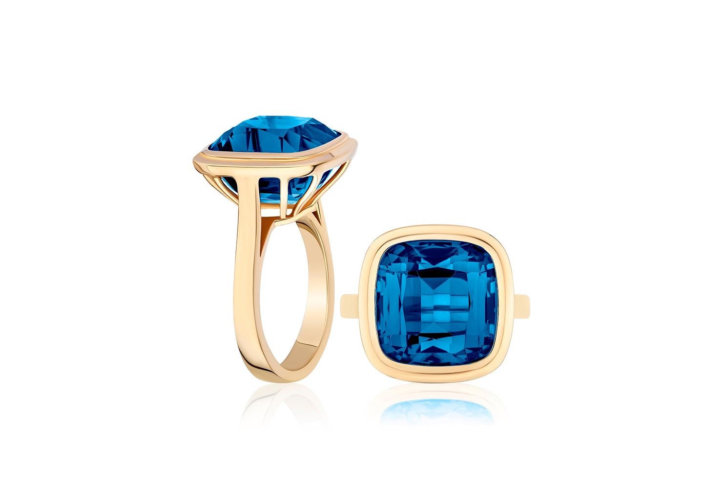 En vente :  Bague London Cushion-Cut en or jaune 18 carats 2
