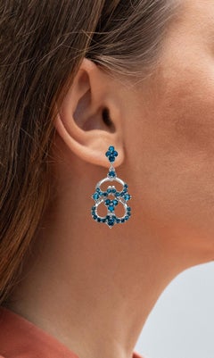 Londoner Blautopas Ohrringe 4,8 Karat Sterling Silber