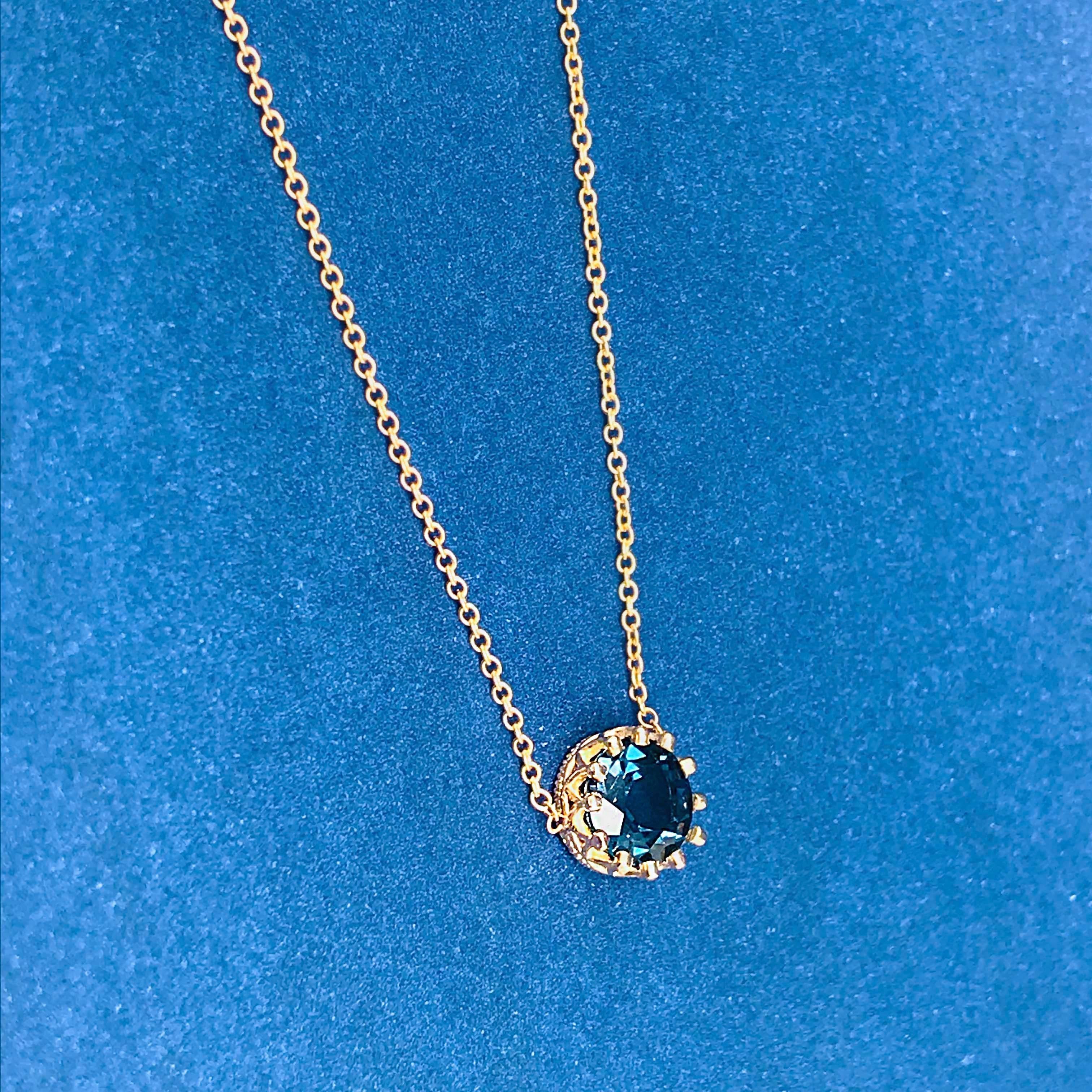 blue topaz necklace gold