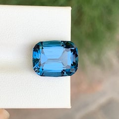 London Blue Topaz Loose Cushion Cut Gemstone for Ring & Pendant 13mm