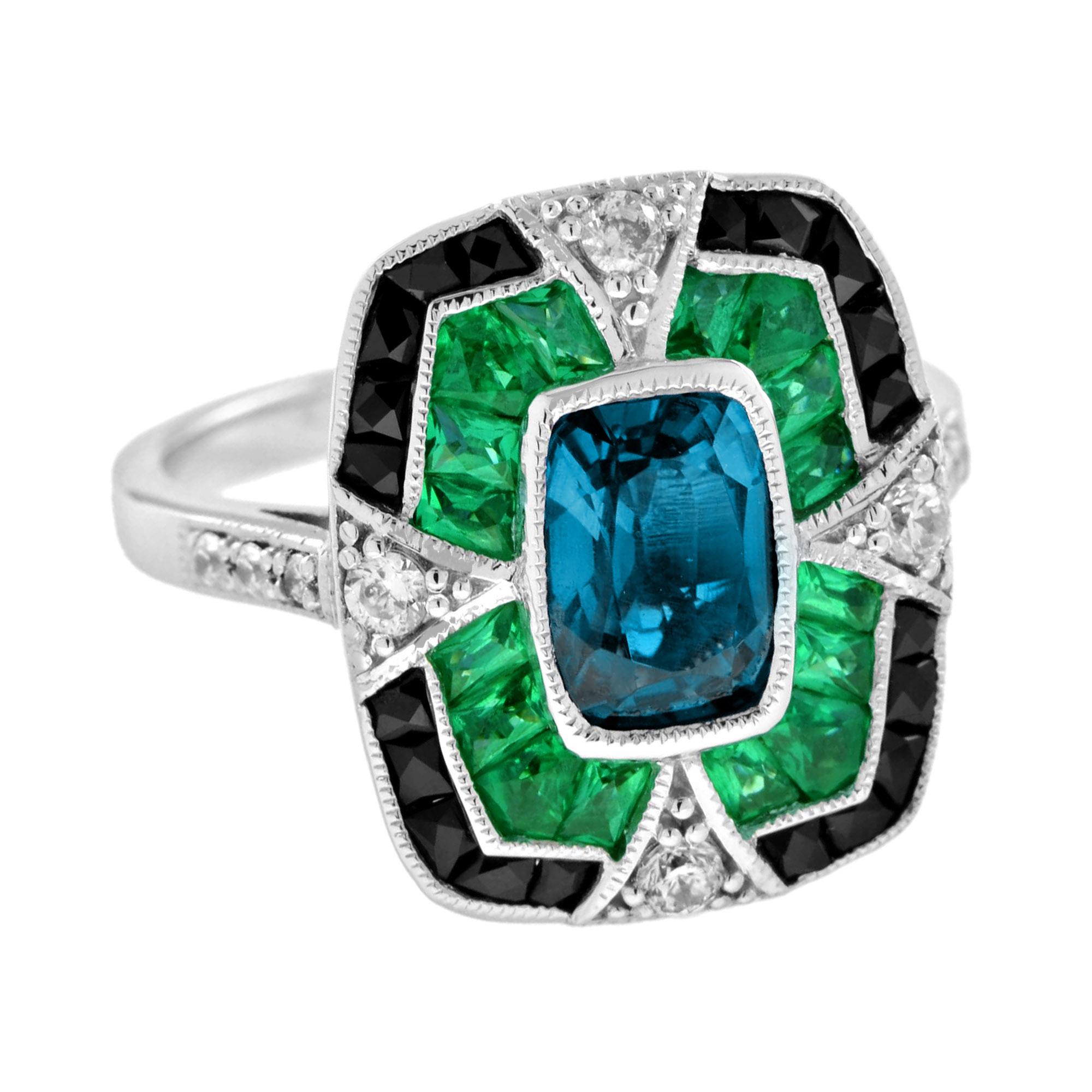 anello smeraldo blu