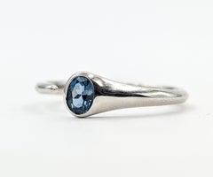 London Blue Topaz Open Ring in 10k White Gold